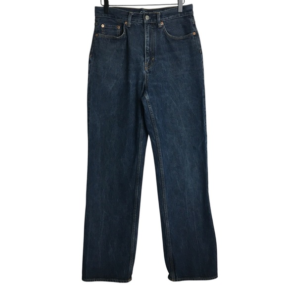 COS Relaxed Straight Leg Jeans Womens 29 High Rise Dark Wash - Picture 1 of 13